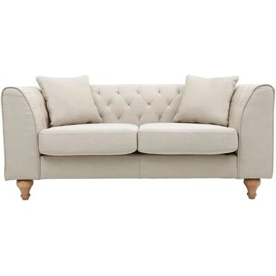 Divano classico in tessuto beige naturale 2 posti Miliboo - Divano Divano classico in tessuto beige naturale 2 posti Miliboo - Divano