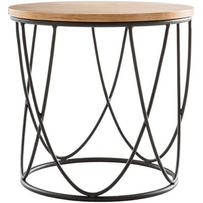 MILIBOO Lichtes Holz & Schwarzes Metall Beistelltisch - Modernes Design MILIBOO Lichtes Holz & Schwarzes Metall Beistelltisch - Modernes Design