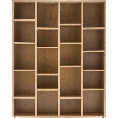 Bibliothèque moderne en bois chêne clair RYTHM - 149x38x186cm - Publicité Bibliothèque moderne en bois chêne clair RYTHM - 149x38x186cm - Publicité
