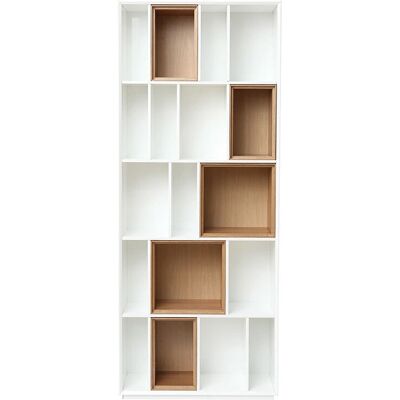 Libreria Modulare Bianco e Quercia - Stile Scandinavo Libreria Modulare Bianco e Quercia - Stile Scandinavo