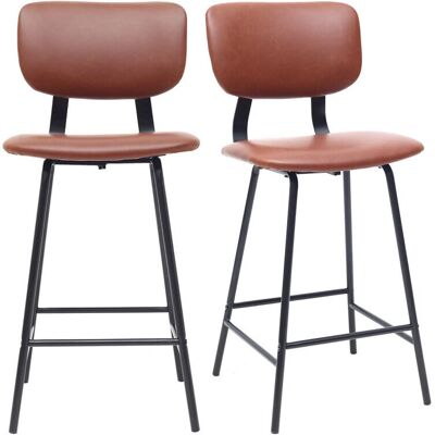 Miliboo Juego de Taburetes Vintage - Marrón Claro 65cm - Diseño Industrial Miliboo Juego de Taburetes Vintage - Marrón Claro 65cm - Diseño Industrial