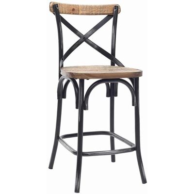 Miliboo JAKE Tabouret de Bar Industriel - Bois Vintage et Métal Noir - 65cm - Publicité Miliboo JAKE Tabouret de Bar Industriel - Bois Vintage et Métal Noir - 65cm - Publicité