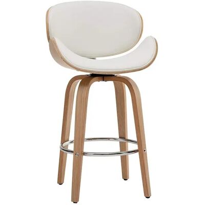 Sgabello da bar moderno bianco e legno chiaro WALNUT Miliboo Sgabello da bar moderno bianco e legno chiaro WALNUT Miliboo