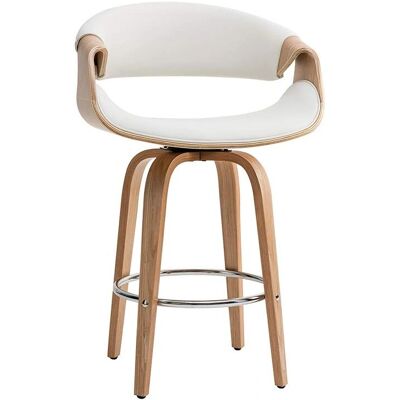 Miliboo Aramis Tabouret de Bar Moderne Blanc et Bois Clair - Tabouret - Publicité Miliboo Aramis Tabouret de Bar Moderne Blanc et Bois Clair - Tabouret - Publicité