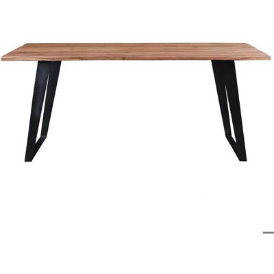 Table à manger en bois clair et métal noir Miliboo - 6 places - Rectangulaire - Publicité Table à manger en bois clair et métal noir Miliboo - 6 places - Rectangulaire - Publicité