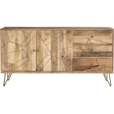 Buffet in legno di mango Miliboo - Fascino geometrico, 2 ante, 3 cassetti Buffet in legno di mango Miliboo - Fascino geometrico, 2 ante, 3 cassetti