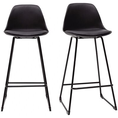 Miliboo Franz Sgabelli da Bar Neri Moderni - Set di 2 Miliboo Franz Sgabelli da Bar Neri Moderni - Set di 2