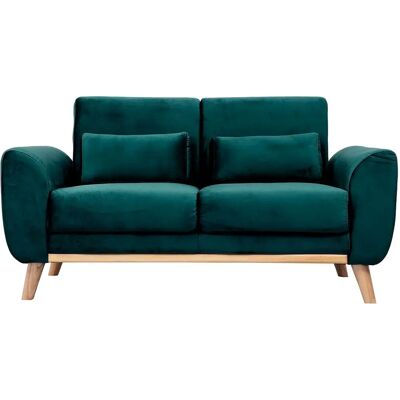 Canapé Miliboo EKTOR Velours Bleu Petrol 2 Places - Mobilier Salon - Publicité Canapé Miliboo EKTOR Velours Bleu Petrol 2 Places - Mobilier Salon - Publicité
