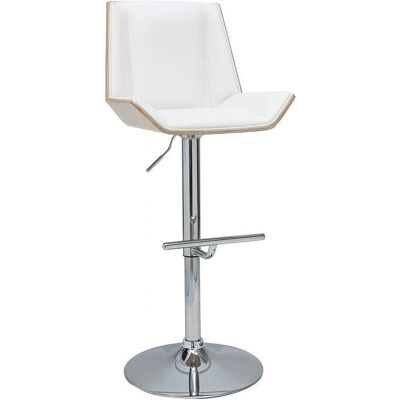 Miliboo Weiß Leichtes Holz Barhocker - Höhenverstellbar - Bartisch Miliboo Weiß Leichtes Holz Barhocker - Höhenverstellbar - Bartisch