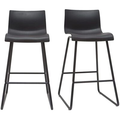 Miliboo Taburetes de bar negros modernos - Set de 2 - 65cm Miliboo Taburetes de bar negros modernos - Set de 2 - 65cm