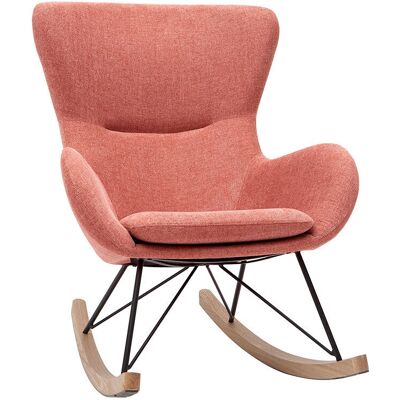 Sedia a dondolo Miliboo - Tessuto effetto velluto terracotta - Stile scandinavo Sedia a dondolo Miliboo - Tessuto effetto velluto terracotta - Stile scandinavo
