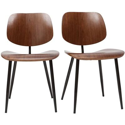 Miliboo Tobias Sedie in Legno Scuro e Metallo - Sedia Miliboo Tobias Sedie in Legno Scuro e Metallo - Sedia