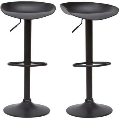 Miliboo - Verstellbare moderne schwarze Barhocker Set aus 2 Miliboo - Verstellbare moderne schwarze Barhocker Set aus 2