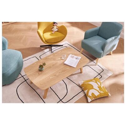 Table basse rectangulaire en bois clair Miliboo - Style scandinave vintage - Publicité Table basse rectangulaire en bois clair Miliboo - Style scandinave vintage - Publicité