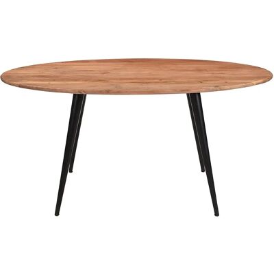 Miliboo - Tavolo da pranzo ovale 160cm in legno di acacia e metallo - Naturale / Nero Miliboo - Tavolo da pranzo ovale 160cm in legno di acacia e metallo - Naturale / Nero