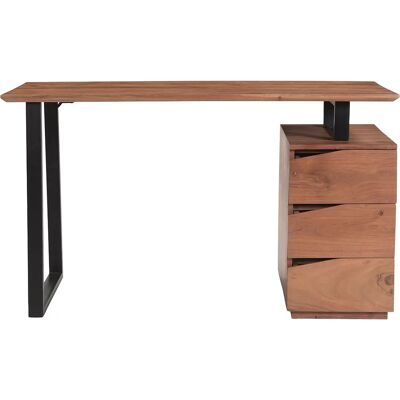 Miliboo Modèle HORACE - Bureau en acacia massif et métal noir - Publicité Miliboo Modèle HORACE - Bureau en acacia massif et métal noir - Publicité