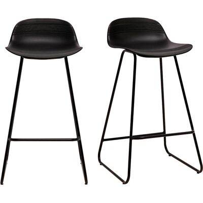 Miliboo Schwarzes Barhocker-Set - Modern 65cm Hoch - Küchenarbeitsplatte Miliboo Schwarzes Barhocker-Set - Modern 65cm Hoch - Küchenarbeitsplatte