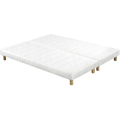 MILIBOO - Lot de 2 sommiers tapissiers blancs avec pieds en bois 80x200cm - Publicité MILIBOO - Lot de 2 sommiers tapissiers blancs avec pieds en bois 80x200cm - Publicité