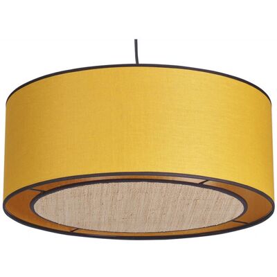 Miliboo Lampada a sospensione in lino giallo senape - Lampada a sospensione Miliboo Lampada a sospensione in lino giallo senape - Lampada a sospensione