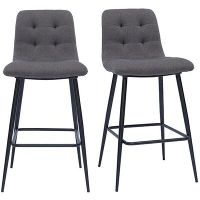 Miliboo Set aus 2 grauen Stoff- und Metall-Küchenhockern - 65 cm hoch Miliboo Set aus 2 grauen Stoff- und Metall-Küchenhockern - 65 cm hoch