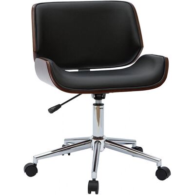 Miliboo Bürostuhl - Dunkles Holz/Schwarz - Verstellbare Höhe, Drehbar, Modern Miliboo Bürostuhl - Dunkles Holz/Schwarz - Verstellbare Höhe, Drehbar, Modern