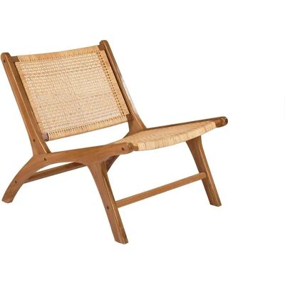 Fauteuil en teck et rotin Miliboo - Style bohème moderne - Publicité Fauteuil en teck et rotin Miliboo - Style bohème moderne - Publicité