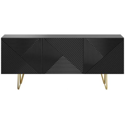 Miliboo Modell OZEN - Geometrisches Muster Anrichte - Schwarz & Gold Miliboo Modell OZEN - Geometrisches Muster Anrichte - Schwarz & Gold