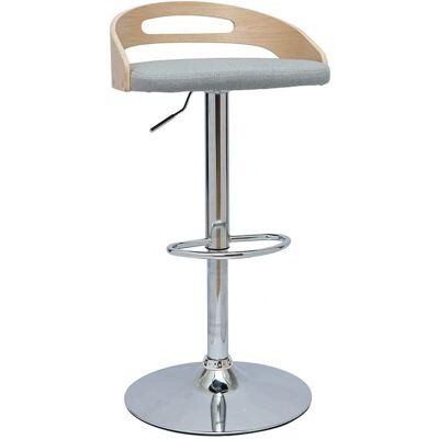 Miliboo Taburete de Cocina Ajustable de Madera y Tejido Gris Claro - Taburete de Barra Miliboo Taburete de Cocina Ajustable de Madera y Tejido Gris Claro - Taburete de Barra