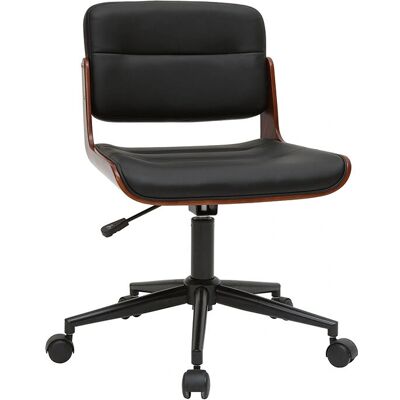 Miliboo Bürostuhl - Schwarz, Dunkelholz, 360° Drehbar - Büromöbel Miliboo Bürostuhl - Schwarz, Dunkelholz, 360° Drehbar - Büromöbel