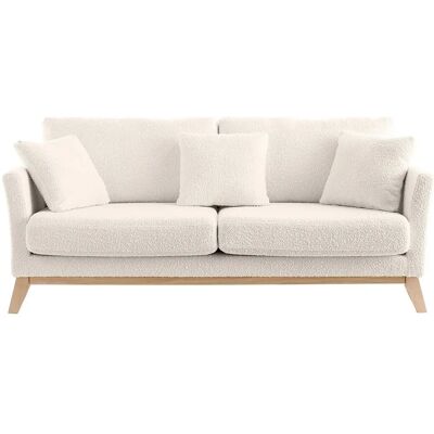 Divano scandinavo Miliboo Oslo 3 posti Tessuto bouclé bianco Divano scandinavo Miliboo Oslo 3 posti Tessuto bouclé bianco