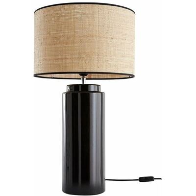 Miliboo Modello MAJES Lampada da tavolo in ceramica e raphia naturale Miliboo Modello MAJES Lampada da tavolo in ceramica e raphia naturale