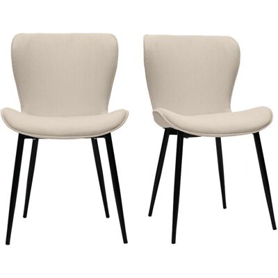 MILIBOO - Chaises en velours beige - Lot de 2 - Publicité MILIBOO - Chaises en velours beige - Lot de 2 - Publicité