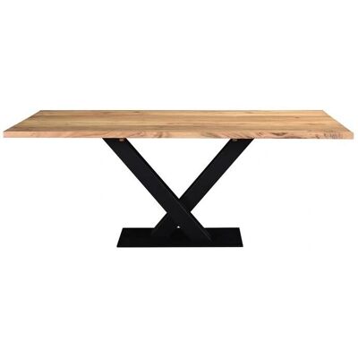 Miliboo Table à Manger Rectangulaire en Acacia - Style Industriel - 200cm - Publicité Miliboo Table à Manger Rectangulaire en Acacia - Style Industriel - 200cm - Publicité