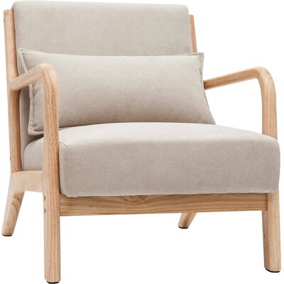 Poltrona Beige in Velluto - Arredamento Soggiorno Poltrona Beige in Velluto - Arredamento Soggiorno