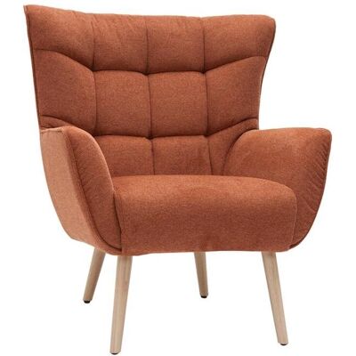 Fauteuil AVERY de Miliboo - Effet velours, pieds en bois de hévéa, style scandinave - Publicité Fauteuil AVERY de Miliboo - Effet velours, pieds en bois de hévéa, style scandinave - Publicité