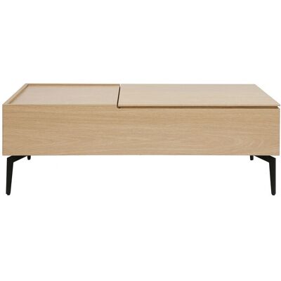 Mesa de centro rectangular extensible de madera clara - Mesa de centro Mesa de centro rectangular extensible de madera clara - Mesa de centro