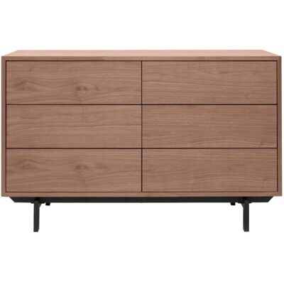 Miliboo Commode Vintage Bois Foncé Métal 6 Tiroirs - Commode - Publicité Miliboo Commode Vintage Bois Foncé Métal 6 Tiroirs - Commode - Publicité