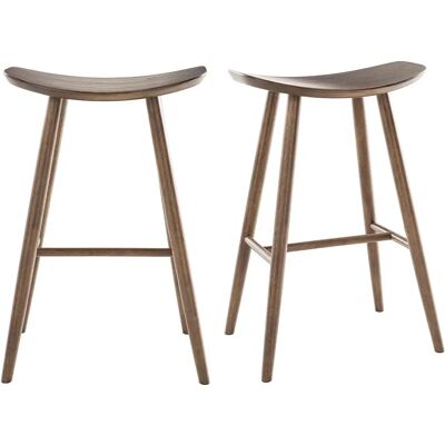 Miliboo Demory Taburetes de Cocina Nogal - 2 Piezas Miliboo Demory Taburetes de Cocina Nogal - 2 Piezas