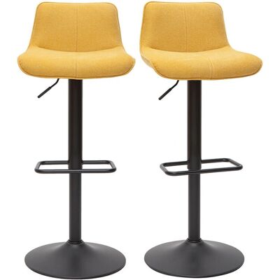 Miliboo - Sgabelli regolabili girevoli effetto velluto giallo - Set da 2 Miliboo - Sgabelli regolabili girevoli effetto velluto giallo - Set da 2