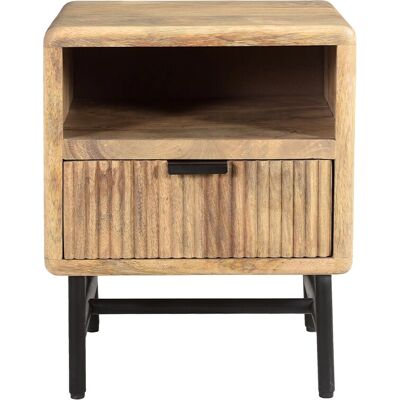 Table de chevet Miliboo en bois de mangue et métal noir - 40cm - Publicité Table de chevet Miliboo en bois de mangue et métal noir - 40cm - Publicité