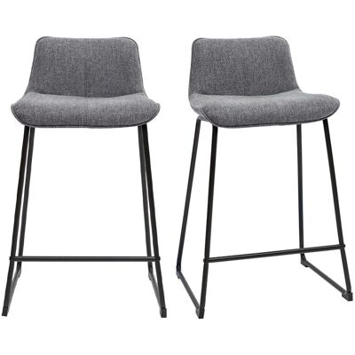 Miliboo Graues Velours Texturierte Küchenhocker 2er-Set - 65 cm Höhe Miliboo Graues Velours Texturierte Küchenhocker 2er-Set - 65 cm Höhe