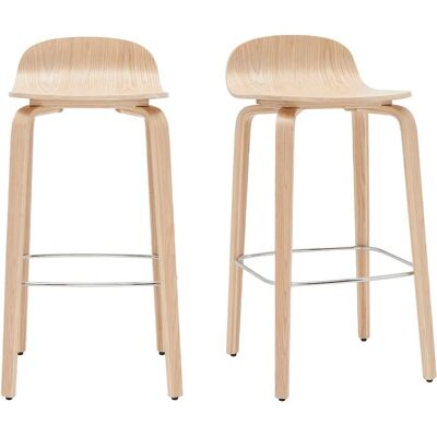 Miliboo - Set di 2 sgabelli da cucina in rovere nordico - Naturale Miliboo - Set di 2 sgabelli da cucina in rovere nordico - Naturale