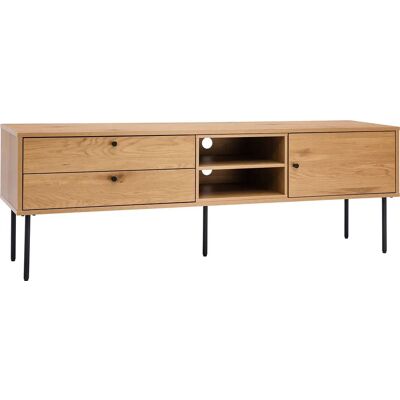 Miliboo Meuble TV chêne clair - 160cm - Supporte 40kg - Publicité Miliboo Meuble TV chêne clair - 160cm - Supporte 40kg - Publicité