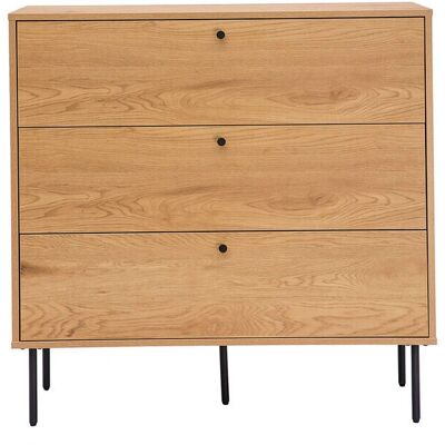 Cómoda Miliboo de roble claro con 3 cajones - Dormitorio, pasillo Cómoda Miliboo de roble claro con 3 cajones - Dormitorio, pasillo