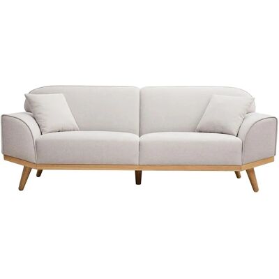 Sofá Freema de Miliboo - Escandinavo beige de terciopelo para 3 plazas Sofá Freema de Miliboo - Escandinavo beige de terciopelo para 3 plazas