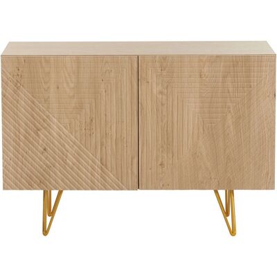 MILIBOO - Credence en bois clair avec accents dorés - Credenza - Publicité MILIBOO - Credence en bois clair avec accents dorés - Credenza - Publicité