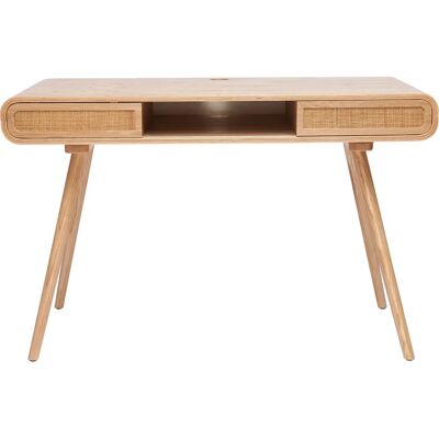 Bureau Vintage OLYMPE Miliboo avec Rotin et Bois Clair - Publicité Bureau Vintage OLYMPE Miliboo avec Rotin et Bois Clair - Publicité