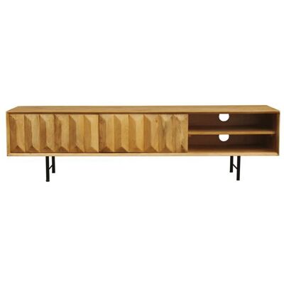 Miliboo Agra Meuble TV en Manguier - Portes Sculptées, 160cm - Publicité Miliboo Agra Meuble TV en Manguier - Portes Sculptées, 160cm - Publicité