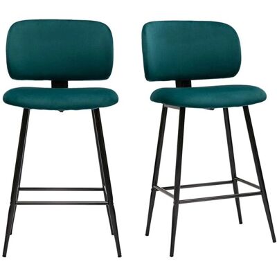 Miliboo - Ensemble de 2 tabourets de cuisine en velours bleu pétrole - Cuisine - Publicité Miliboo - Ensemble de 2 tabourets de cuisine en velours bleu pétrole - Cuisine - Publicité