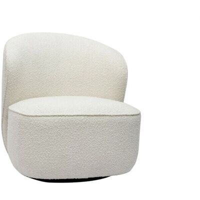 Miliboo Weiß Bouclé-Sessel - Modern 360° Drehstuhl Miliboo Weiß Bouclé-Sessel - Modern 360° Drehstuhl
